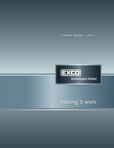 Thumbnail Exco Technologies Limited Annual Report 2010