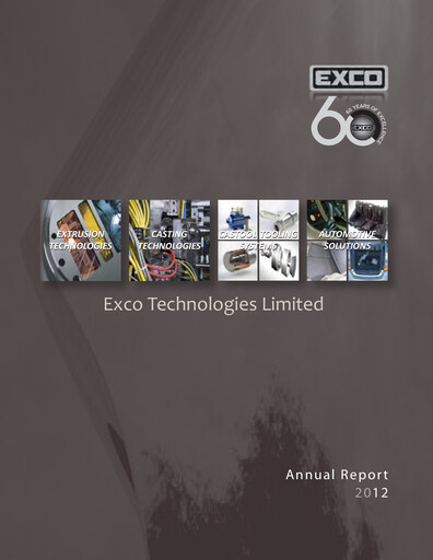 Thumbnail Exco Technologies Limited Annual Report 2012