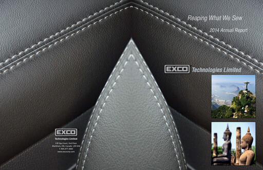 Thumbnail Exco Technologies Limited Annual Report 2014
