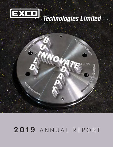 Thumbnail Exco Technologies Limited Annual Report 2019