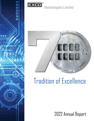 Thumbnail Exco Technologies Limited Annual Report 2022
