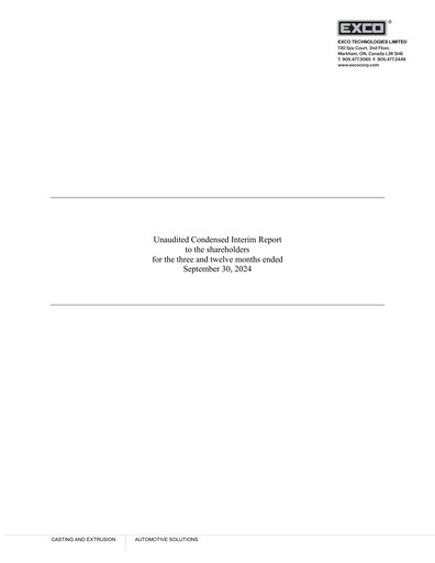 Vorschaubild Exco Technologies Limited Quartalsbericht 2024-q4