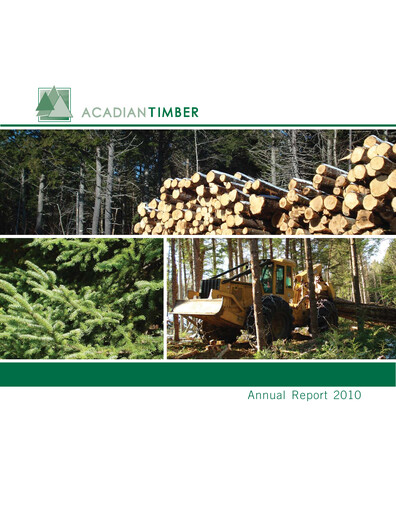 Vorschaubild Acadian Timber Jahresbericht 2010