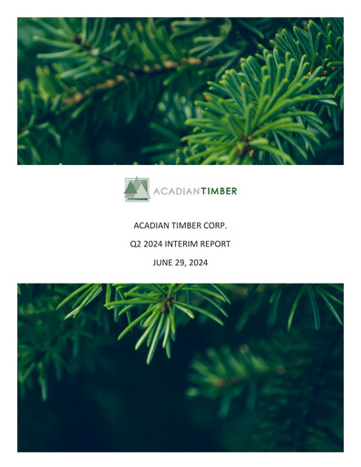 Vorschaubild Acadian Timber Quartalsbericht 2024-q2