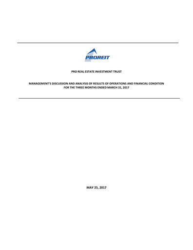 Thumbnail Pro Real Estate Investment Trust Quarterly Report 2017-q1