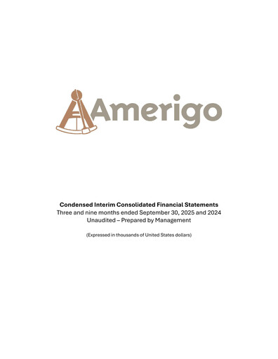 Thumbnail Amerigo Resources Financial Statement 2025-q3
