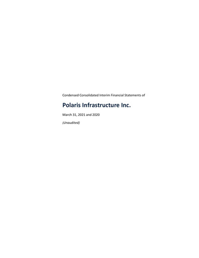 Thumbnail Polaris Renewable Energy Financial Statement 2021-q1