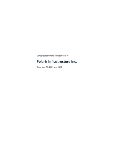 Thumbnail Polaris Renewable Energy Financial Statement 2021