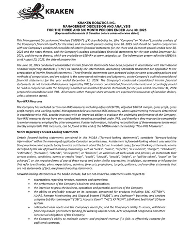 Thumbnail Kraken Robotics Quarterly Report 2025-q2