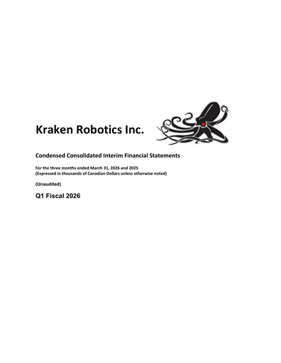Vorschaubild Kraken Robotics Quartalsbericht 2026-q1