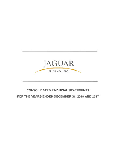 Thumbnail Jaguar Mining Financial Statement 2018
