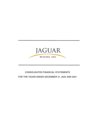 Thumbnail Jaguar Mining Financial Statement 2022