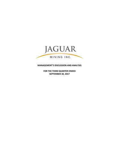 Thumbnail Jaguar Mining Quarterly Report 2017-q3