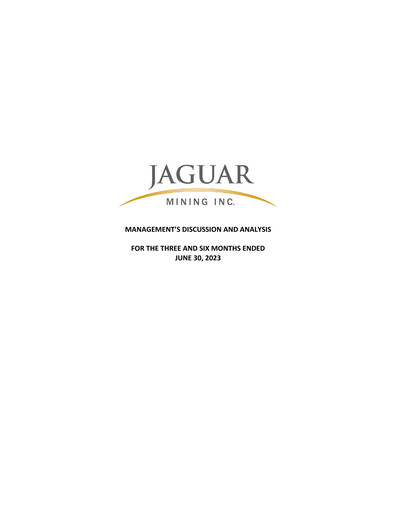 Thumbnail Jaguar Mining Quarterly Report 2023-q2
