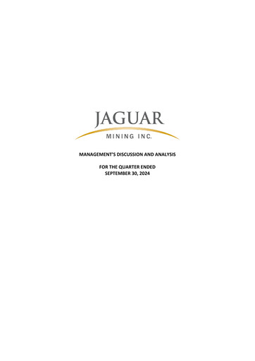 Thumbnail Jaguar Mining Quarterly Report 2024-q3