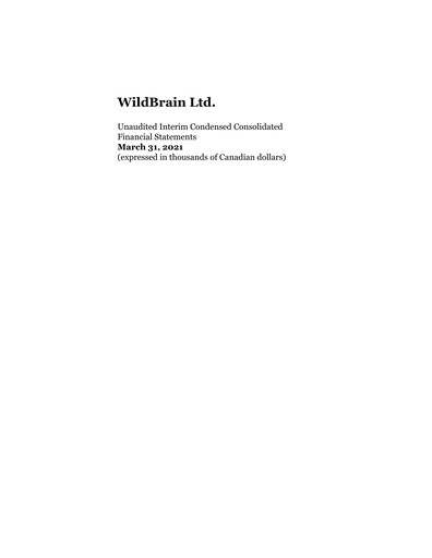 Thumbnail WildBrain Quarterly Report fy2021-q3