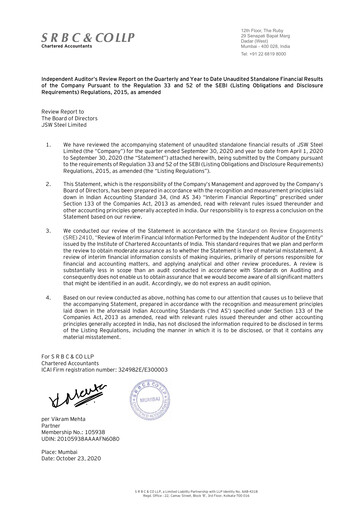 Vorschaubild JSW Steel Quartalsbericht 2020-q2