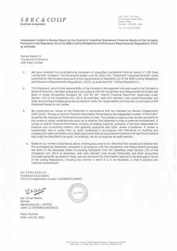 Thumbnail JSW Steel Quarterly Report 2021-q1