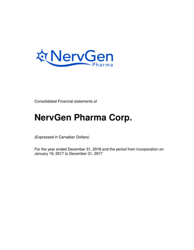 Thumbnail NervGen Pharma Financial Statement 2018