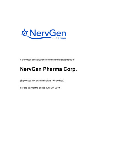 Thumbnail NervGen Pharma Financial Statement 2019-q2