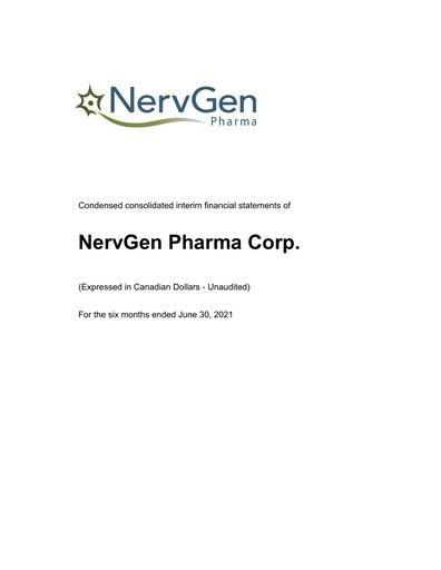 Thumbnail NervGen Pharma Financial Statement 2021-h1