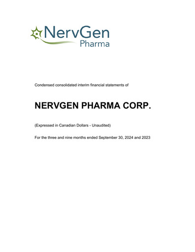 Thumbnail NervGen Pharma Financial Statement 2024-9m