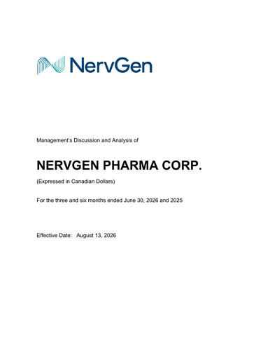Thumbnail NervGen Pharma Quarterly Report 2026-q2