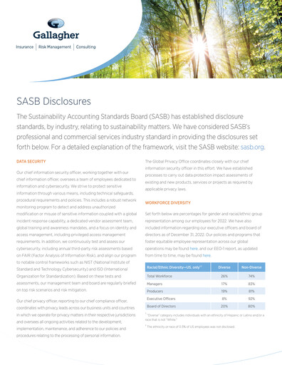 Thumbnail Arthur J. Gallagher & Co.
 ESG Report 2022