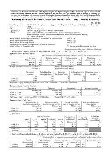 Thumbnail Nisshin Seifun Group
 Financial Report 2013