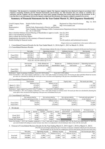 Thumbnail Nisshin Seifun Group
 Financial Report 2014