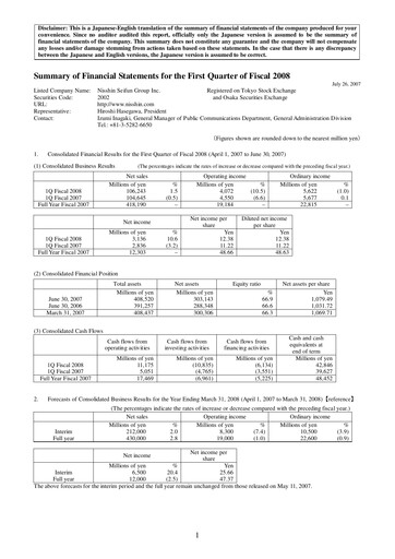 Thumbnail Nisshin Seifun Group
 Quarterly Report 2008-q1
