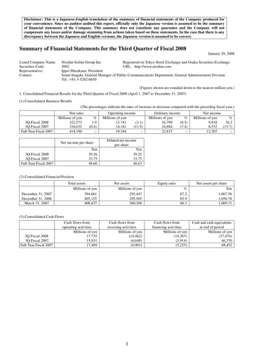 Thumbnail Nisshin Seifun Group
 Quarterly Report 2008-q3