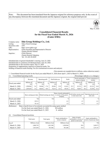 Thumbnail Iida Group Financial Statement fy2026