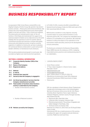 Thumbnail Eicher Motors ESG Report 2018-2019