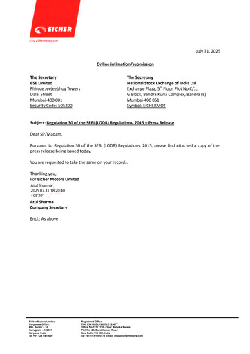 Thumbnail Eicher Motors Quarterly Report 2025-2026-q1