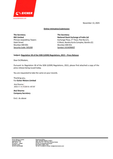 Thumbnail Eicher Motors Quarterly Report 2025-2026-q2