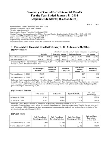 Thumbnail Pigeon Financial Statement fy2014
