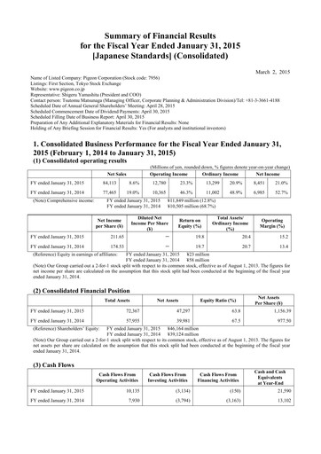 Thumbnail Pigeon Financial Statement fy2015