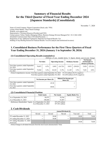 Thumbnail Pigeon Quarterly Report 2024-q3
