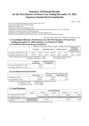 Thumbnail Pigeon Quarterly Report 2025-q1