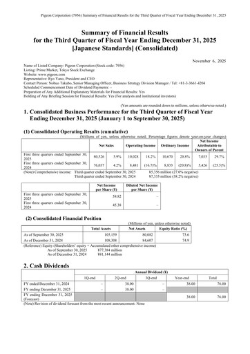 Thumbnail Pigeon Quarterly Report 2025-q3