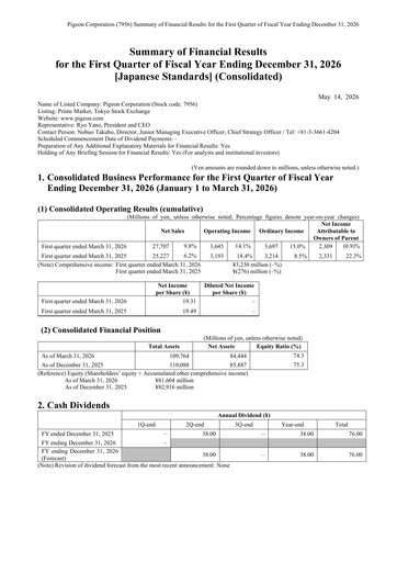 Thumbnail Pigeon Quarterly Report 2026-q1