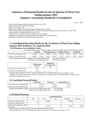 Thumbnail Pigeon Quarterly Report 2014-q1