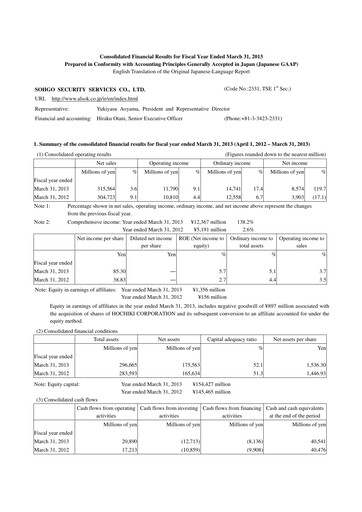 Vorschaubild ALSOK Finanzbericht fy2013