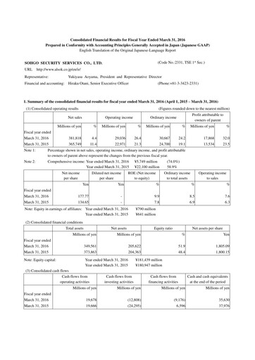 Vorschaubild ALSOK Finanzbericht fy2016