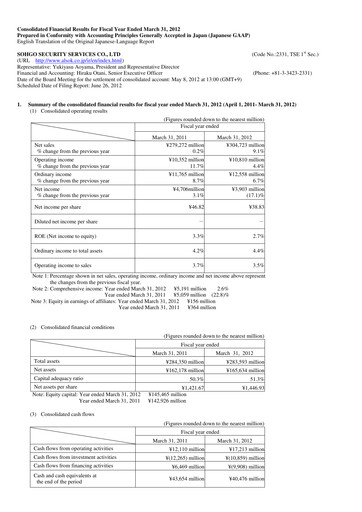Thumbnail ALSOK Financial Statement fy2012