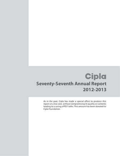 Thumbnail Cipla Annual Report 2012-2013