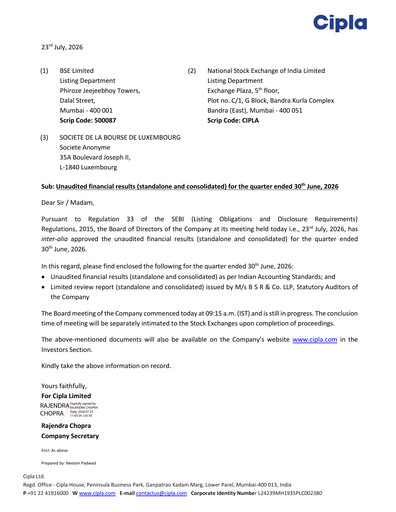 Thumbnail Cipla Quarterly Report 2026-q1