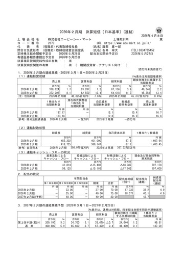 Thumbnail ABC-Mart Financial Report 2026