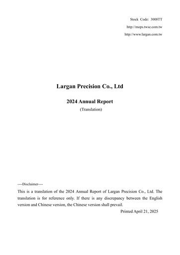 Vorschaubild Largan Precision
 Jahresbericht 2024